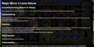 Regeln bei Magic Mirror Three Lions Deluxe