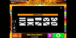 Gewinnlinien bei Ramses Book Respins of Amun Re