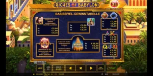 Gewinntabelle bei Riches of Babylon