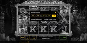 Auswahl des Einsatzes (zwischen 0,2 und 1 EUR) bei Rising Treasures
