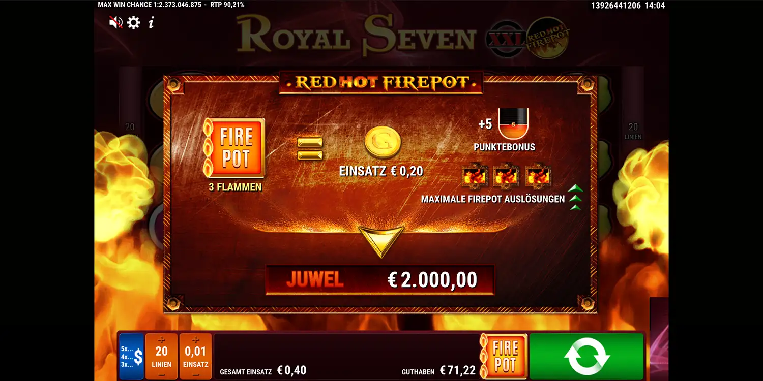 Red Hot Firepot bei Royal Seven XXL Red Hot Firepot