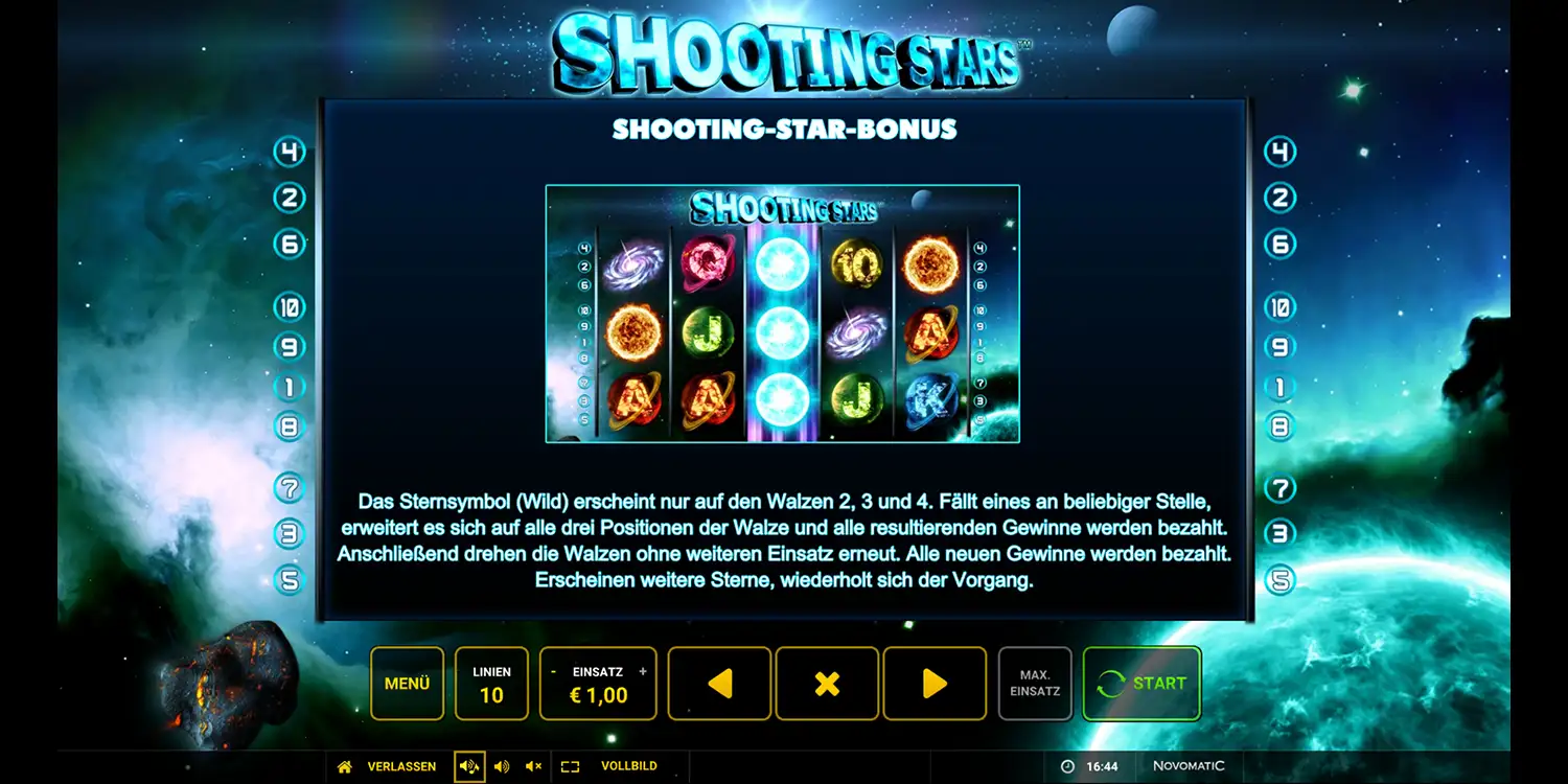 Shooting-Star-Bonus bei Shooting Stars