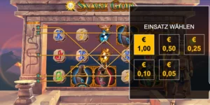 Auswahl des Einsatzes (zwischen 0,05 und 1 EUR) bei Snake God
