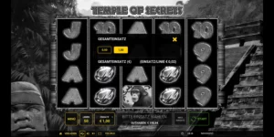 Auswahl des Einsatzes (zwischen 0,5 und 1 EUR) bei Temple of Secrets