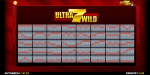 Gewinnlinien bei Ultra 7 Wild