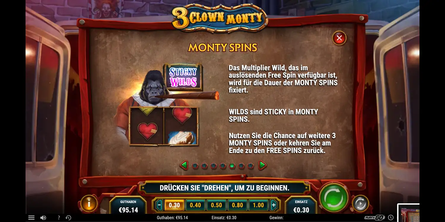 Monty Spins bei 3 Clown Monty