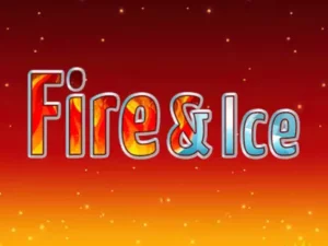 Der Fire & Ice Schriftzug auf rotem Hintergrund.