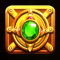Goldenes Amulett mit grünem Diamant
