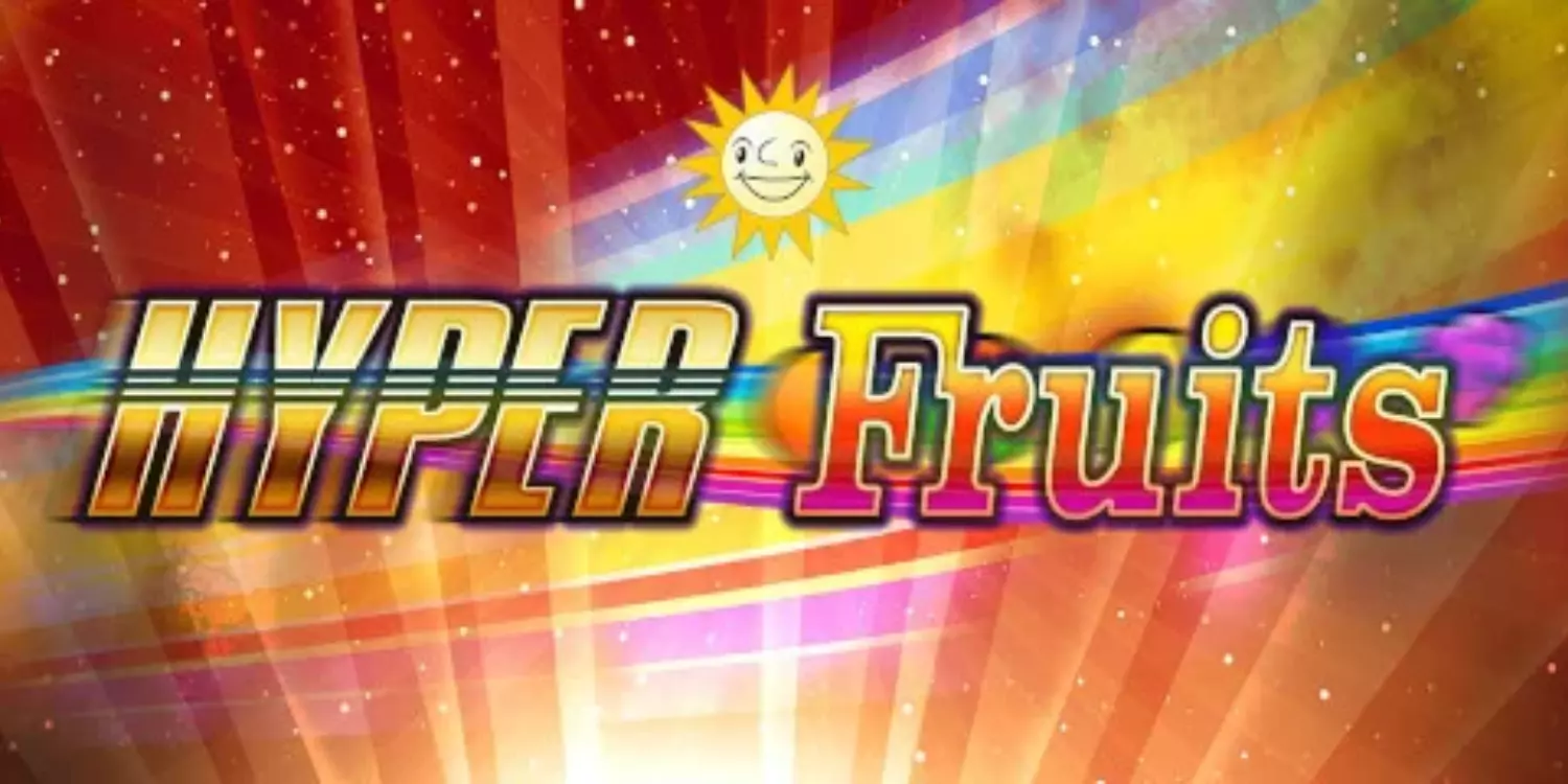 Der Hyper Fruits Schriftzug auf buntem Hintergrund unter der Merkur Sonne