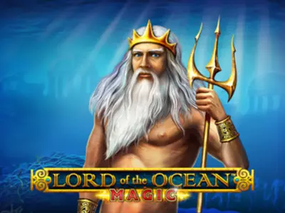 Der König der Unterwasserwelt neben dem Lord of the Ocean Magic Schriftzug.