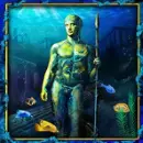 Blaue Unterwasserfigur