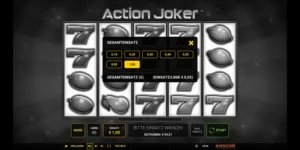 Auswahl des Einsatzes (zwischen 0,1 und 1 EUR) bei Action Joker