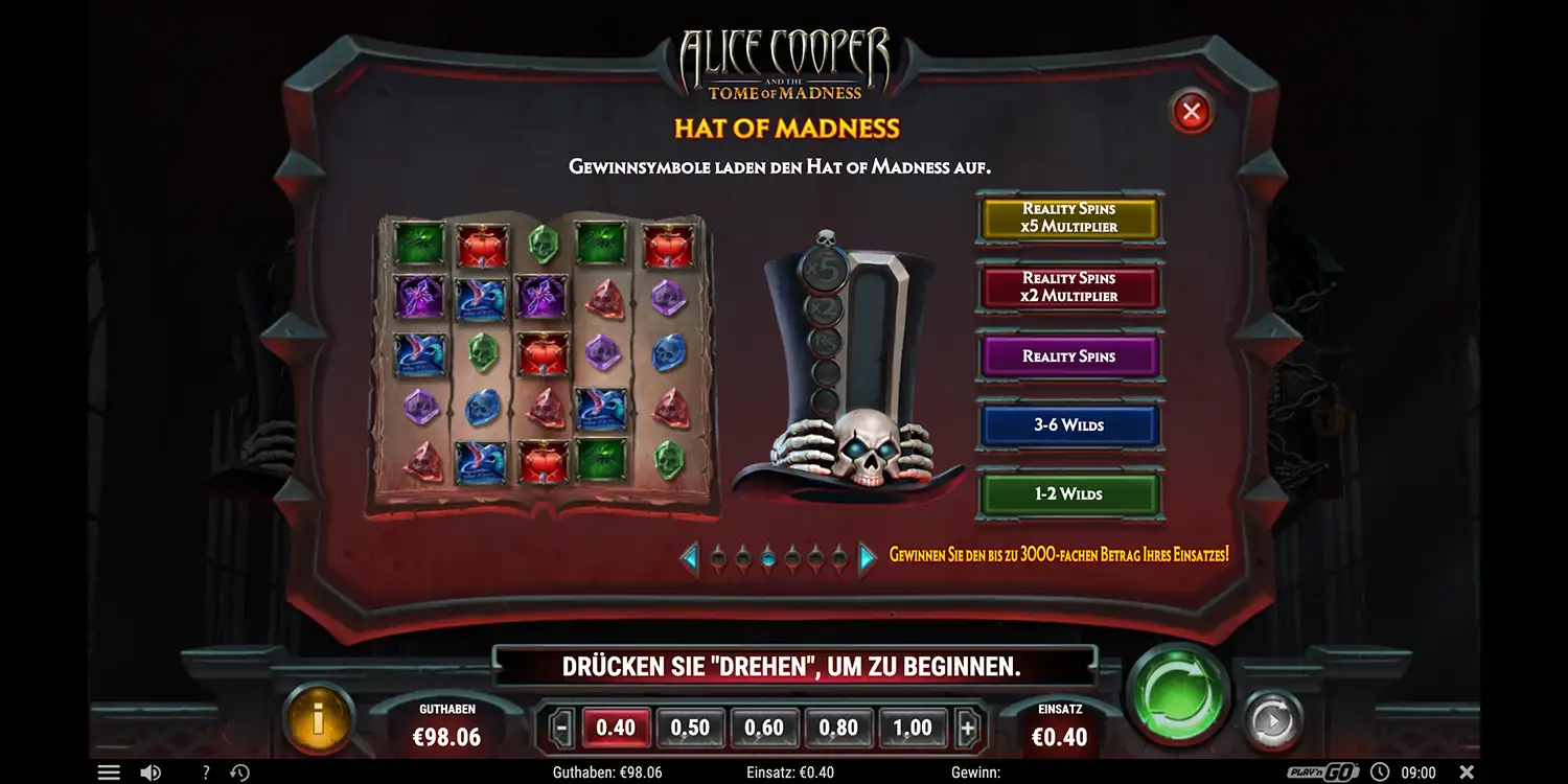 Hat of Madness bei Alice Cooper and the Tome of Madness