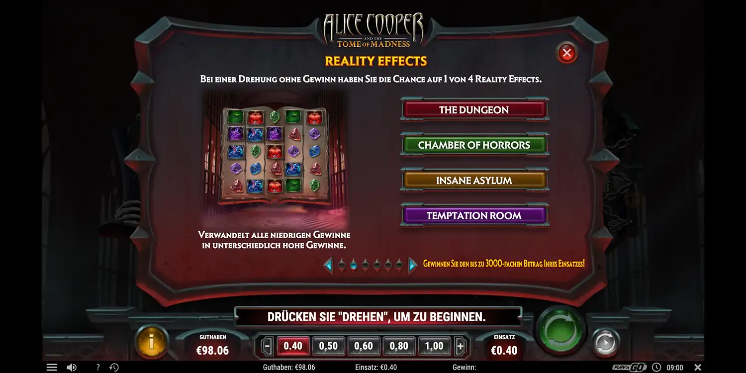 Reality-Effects bei Alice Cooper and the Tome of Madness