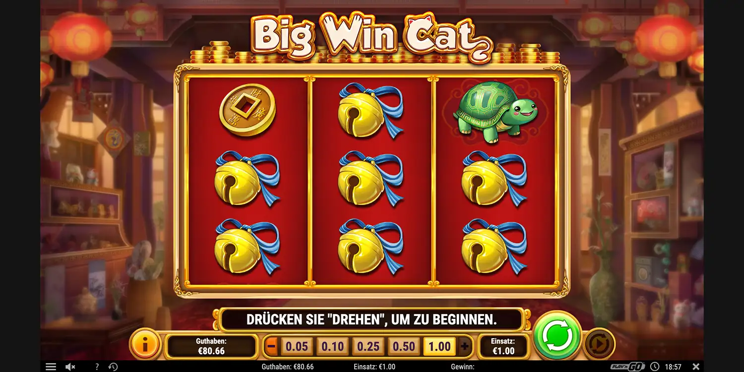 Spieloberfläche bei Big Win Cat