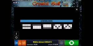 Gewinnlinien bei Crystal Ball Golden Nights