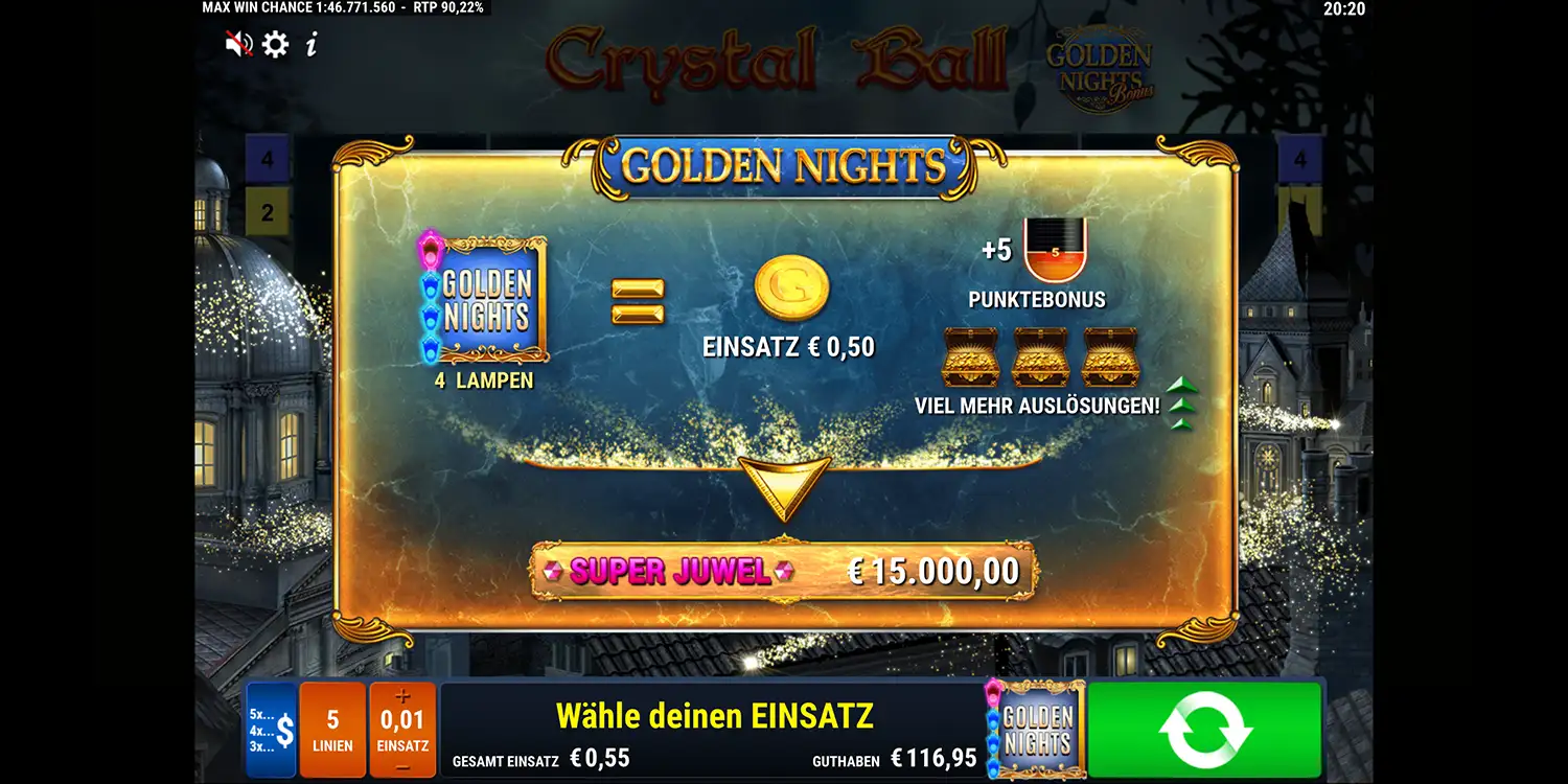 Super Juwel bei Crystal Ball Golden Nights