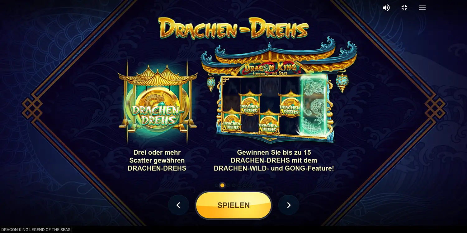 Drachendrehs bei Dragon King Legend of the Seas