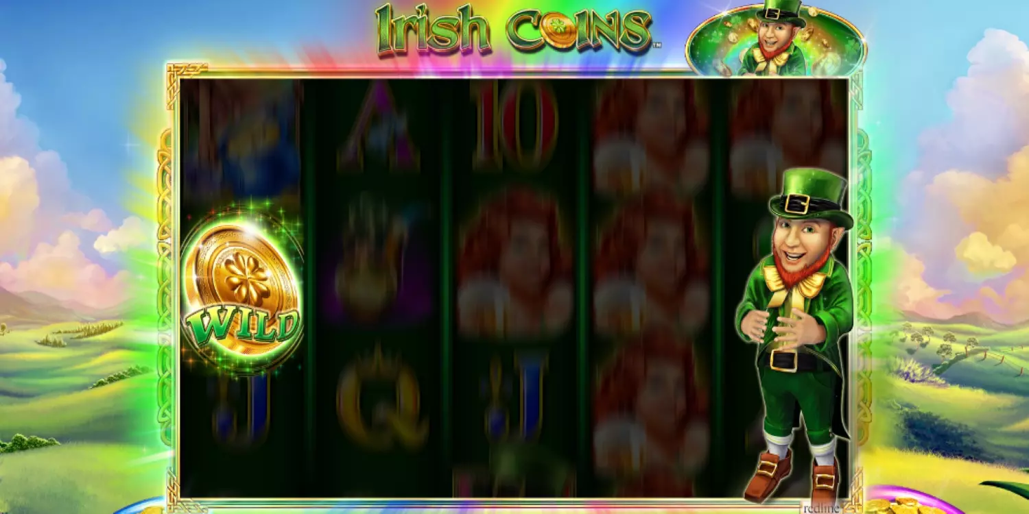 Das Irish Coins Feature legt Wild-Symbole auf die erste Walze. 