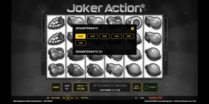 Auswahl des Einsatzes (zwischen 0,2 und 1 EUR) bei Joker Action 6