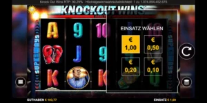 Auswahl des Einsatzes (zwischen 0,1 und 1 EUR) bei Knockout Wins