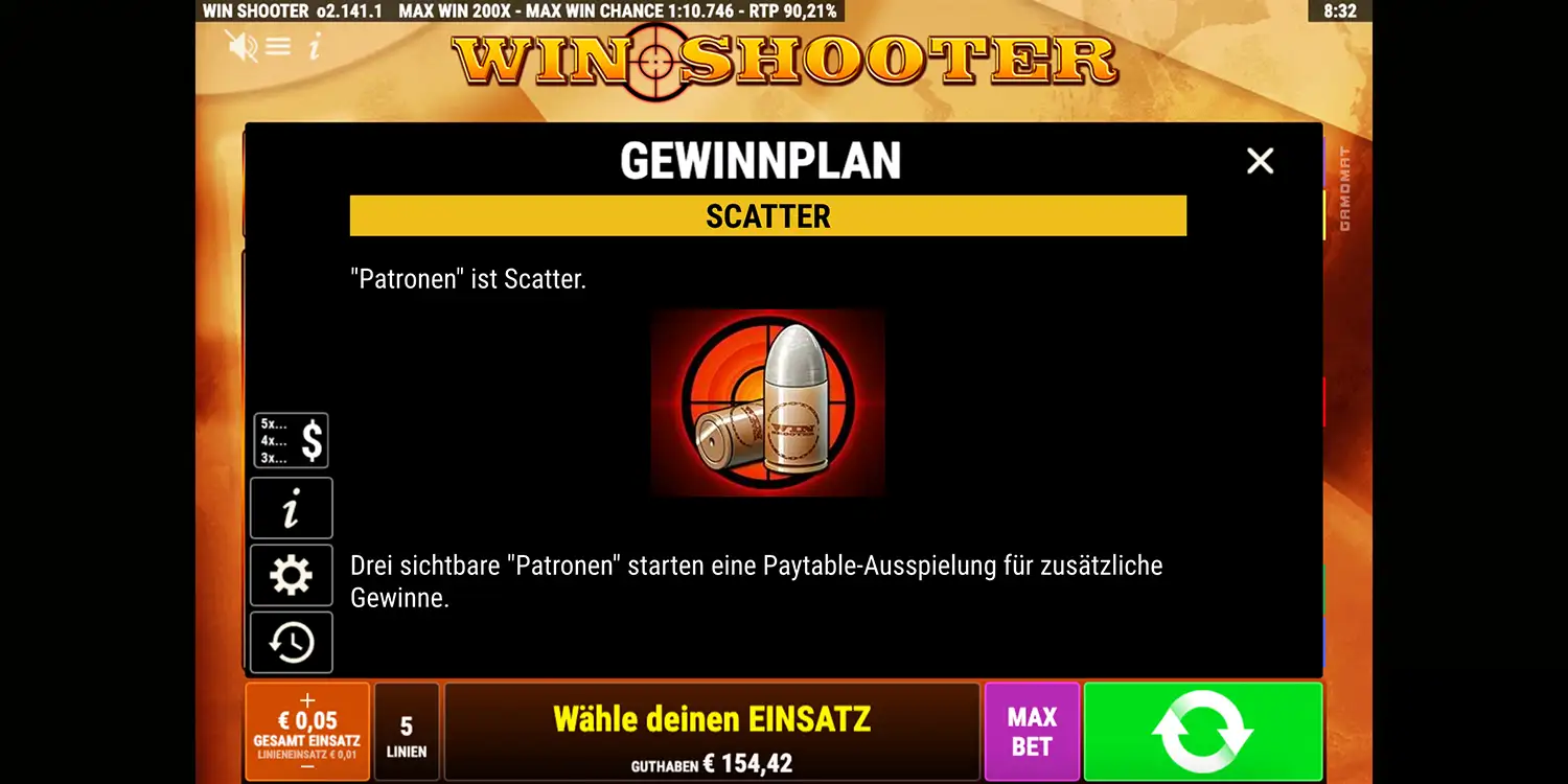 Scatter bei Win Shooter