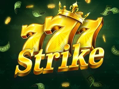 Slot-Titelbild: Herumfliegende Geldscheine und Münzen und Schriftzug "777 Strike"