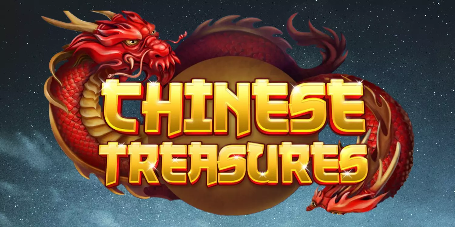 Roter Drache mit Schriftzug "Chinese Treasures"
