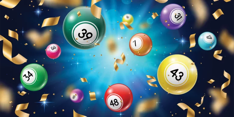 Umherfliegende, verschiedenfarbige Lotto-Kugeln