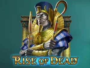 Finster wirkender Pharao mit Schriftzug "Rise of Dead"