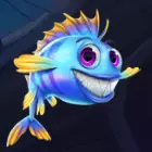Grinsender blauer Fisch