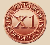 Bronzene Münze mit x1 Multiplikator (Wild-Symbol)