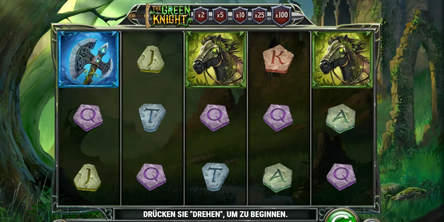 Das Spielfeld von The Green Knight vor dem ersten Spin. 