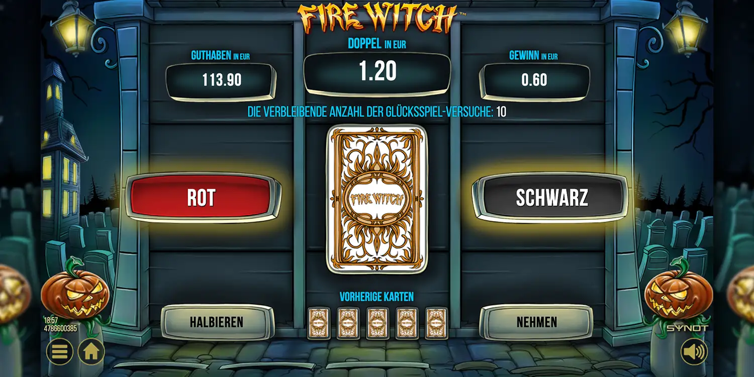 Kartenrisiko bei Fire Witch