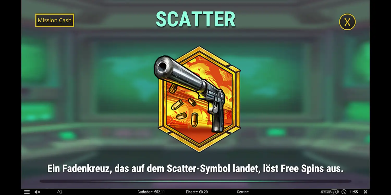 Scatter-Symbol bei Mission Cash