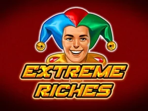 Lachender Joker mit Schriftzug "Extreme Riches"