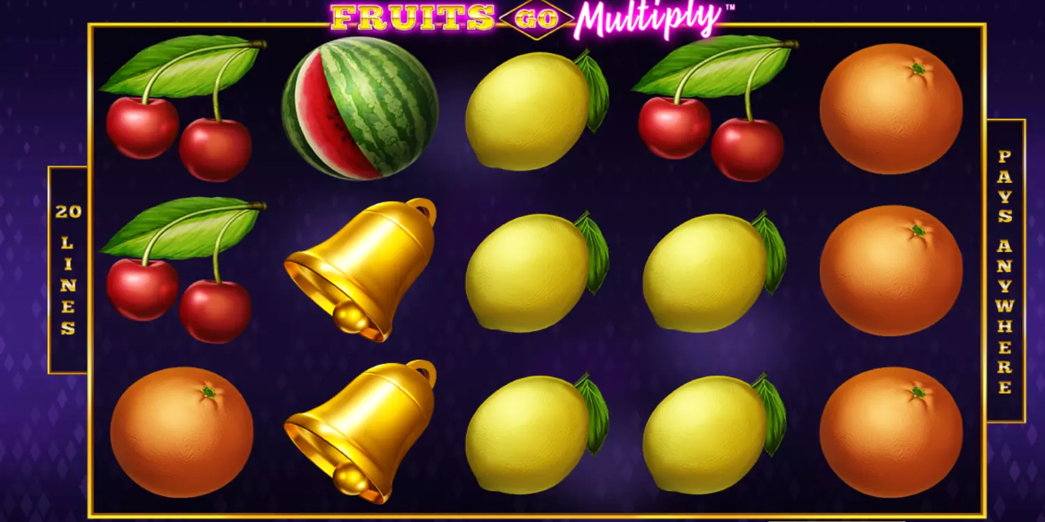 Das Fruits go Multiply Spielfeld vor dem ersten Spin.