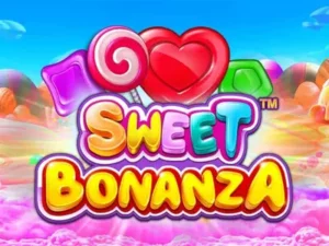 Die Süßigkeiten über dem Sweet Bonanza Schriftzug.