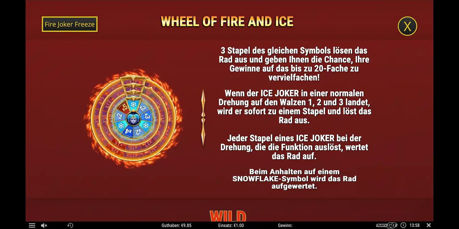 Wheel bei Fire Joker Freeze