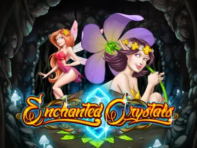 Die beiden Elfen hinter dem Enchanted Crystals Schriftzug.