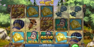 Goldbarren und Wilds führen zum Gewinn in Hugo 2