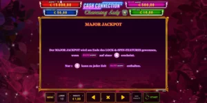 Der Major Jackpot wird am Ende des Lock & Spin Features gewonnen, wenn das Major Jackpot Logo erscheint