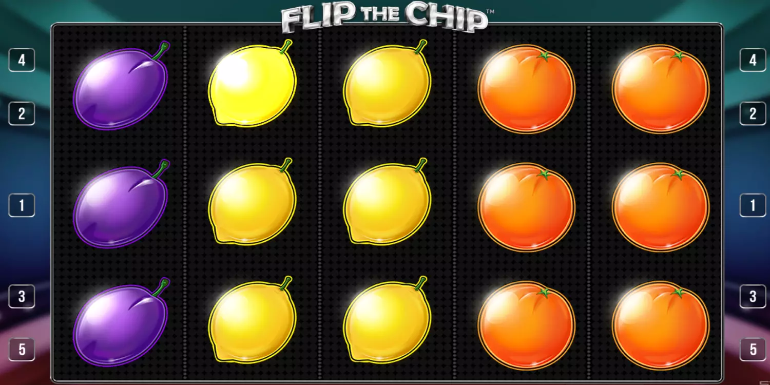 Das Flip the Chip Spielfeld vor dem ersten Spin.
