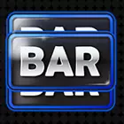 Blau umrandetes Bar-Symbol (dreifach)