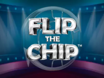 Flip the Chip Schriftzug auf blauem Hintergrund