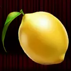 Eine Zitrone mit einem Blatt