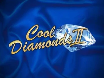 Schriftzug "Cool Diamonds II" mit einem Diamanten auf blauem Hintergrund