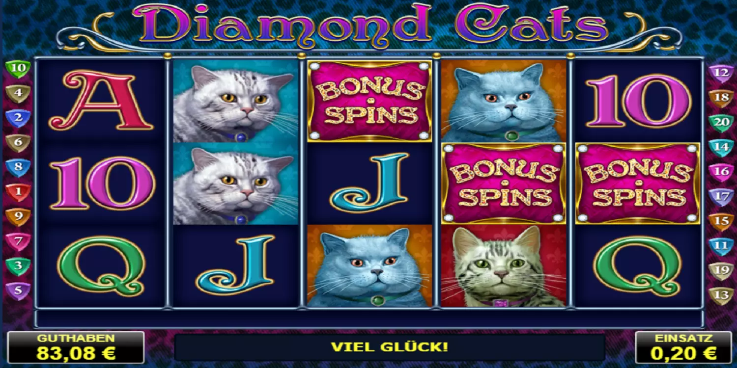 3 Scatter führen bei Diamond Cats zum Gewinn 