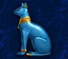 Blaue Katzenstatue