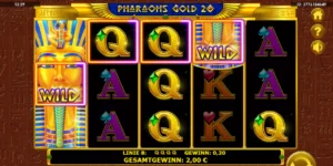 Mehrere Q-Symbole mit Wilds führen bei Pharaohs Gold 20 zum Gewinn.